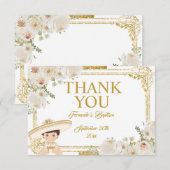 Mexicaanse Gouden Fiesta Jongensdoop Dank u Bedankkaart (Voorkant / Achterkant)