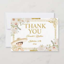 Mexicaanse Gouden Fiesta Jongensdoop Dank u Bedankkaart