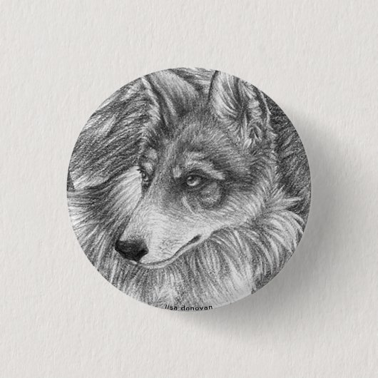 Mexicaanse grijze Wolf Pin Ronde Button 3,2 Cm (Voorkant)