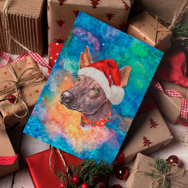 Mexicaanse hairless Breed Dog Kerstmis Feestdagenkaart
