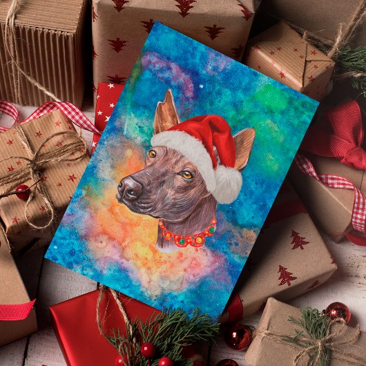 Mexicaanse hairless Breed Dog Kerstmis Feestdagenkaart