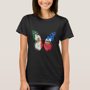 Mexicaanse Haïtiaanse vlag Butterfly T-shirt