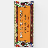 Mexicaanse Halloween Dag van de Dode Suikerschedel Spandoek (Verticaal)