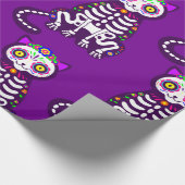 Mexicaanse Halloween kat skelet folklore Cadeaupapier (Hoek)