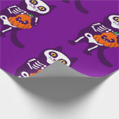 Mexicaanse Halloween kat skelet pompoen Cadeaupapier (Hoek)
