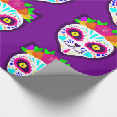 Mexicaanse Halloween kat suiker schedel Cadeaupapier (Hoek)