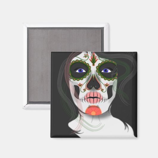 Mexicaanse Halloween Masker Koelkast Magnet (Voorkant / Achterkant)