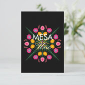 Mexicaanse Hand Getekende Bloem Spaanse Tafel Numm Kaart (Staand voorkant)