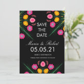 Mexicaanse hand tekende Floral Black roze sparen d Kaart (Staand voorkant)