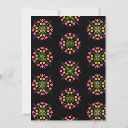 Mexicaanse hand tekende Floral Black roze sparen d Kaart (Achterkant)