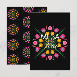 Mexicaanse Handgetekende Bloemrijke Spaanse Tafel Kaart