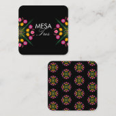 Mexicaanse handtekeningen (Floral Spain Table Numb Vierkante Visitekaartje (Voorkant / Achterkant)