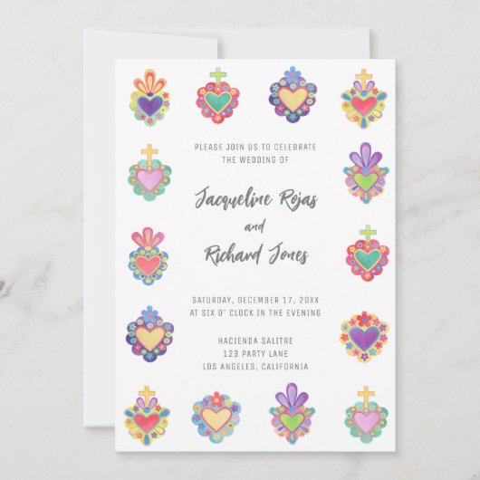 Mexicaanse hart bruiloft uitnodiging (Voorkant)