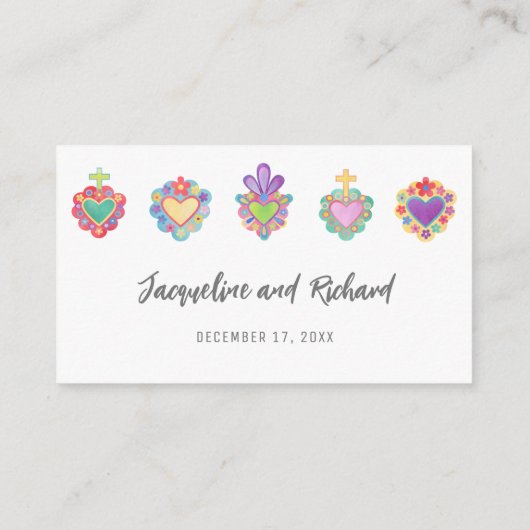 Mexicaanse hart bruiloft uitnodiging informatiekaartje (Achterkant)