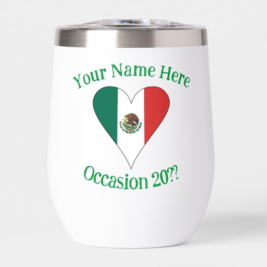 Mexicaanse Hart Vlag Groen Gepersonaliseerde Tekst