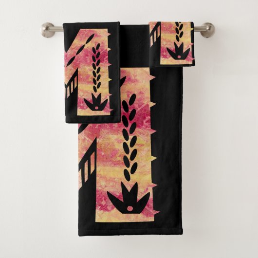 MEXICAANSE HEMEL -M- rood sinaasappel damast Bad Handdoek (Insitu)