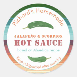 Mexicaanse hete saus of kruidige salsa jalapeno et ronde sticker