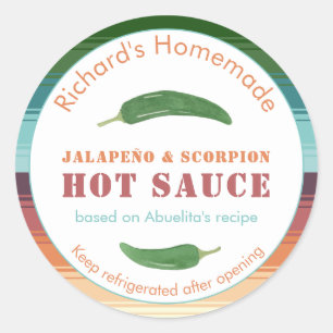 Mexicaanse hete saus of kruidige salsa jalapeno et ronde sticker