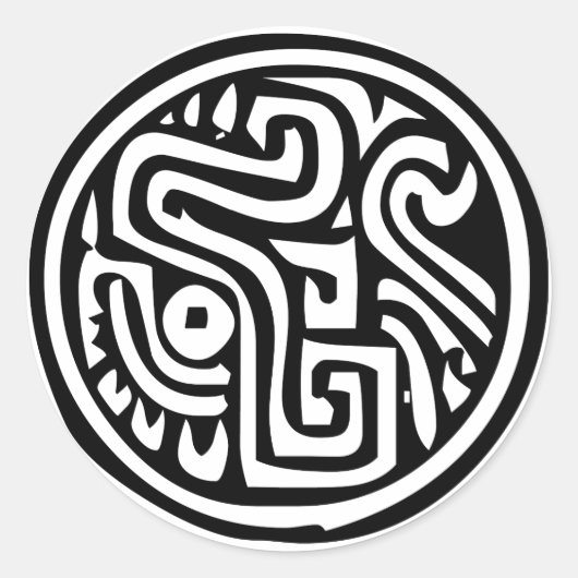 Mexicaanse hiërogliefen (Maya) Ronde Sticker (Voorkant)