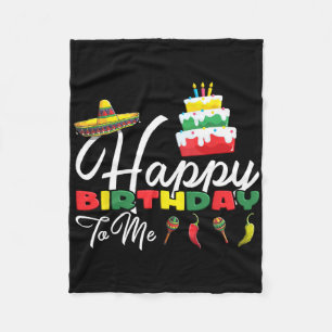 Mexicaanse Holliday Sombrero Cute Cake Happy Birth Fleece Deken