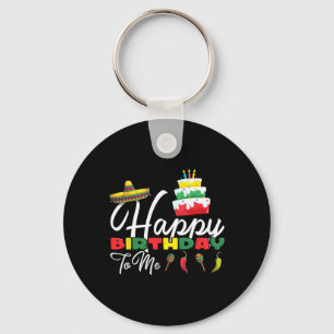 Mexicaanse Holliday Sombrero Cute Cake Happy Birth Sleutelhanger
