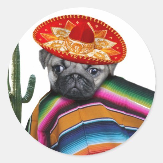 Mexicaanse hond ronde sticker (Voorkant)
