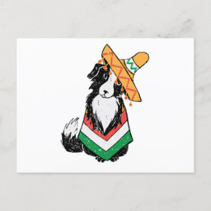 Mexicaanse hond Sombrero en Poncho Cinco de Mayo Briefkaart