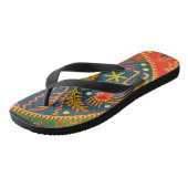 Mexicaanse Huichol Del Sol Ritueel Design Flip Flo Teenslippers (Schuin)