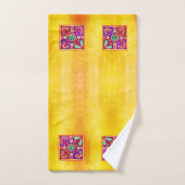Mexicaanse Huichol Golden en Paarse kunstpatronen Bad Handdoek (Handdoek)