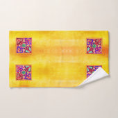 Mexicaanse Huichol Golden en Paarse kunstpatronen Bad Handdoek (Handdoek)
