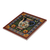 Mexicaanse Huichol stijl pitcher keramische tegel  Tegeltje (Zijkant)