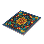 Mexicaanse huichol-tegel keramische kunststijl tegeltje (Zijkant)