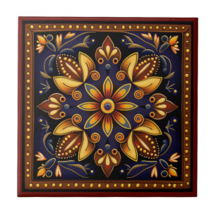 Mexicaanse huichol-tegel keramische kunststijl tegeltje