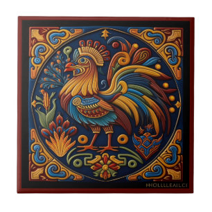 Mexicaanse huichol-tegel voor kunstaardewerk tegeltje