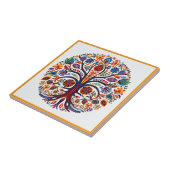 Mexicaanse huichol tree of life keramische tegel tegeltje (Zijkant)