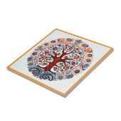 Mexicaanse huichol tree of life keramische tegel tegeltje (Zijkant)