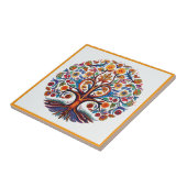 Mexicaanse huichol tree of life keramische tegel tegeltje (Zijkant)