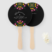 Mexicaanse huwelijksontvangst bloem vlinder handwaaier (Voorkant en achterkant)