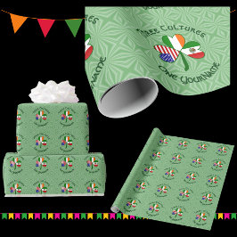 Mexicaanse Ierse Amerikaanse Shamrock Vlag Cadeaupapier