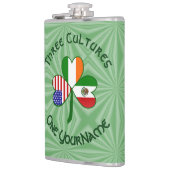 Mexicaanse Ierse Amerikaanse Shamrock Vlag Heupfles (Links)