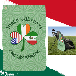 Mexicaanse Ierse Amerikaanse vlaggen Shamrock Pers Golfhanddoek