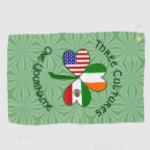 Mexicaanse Ierse Amerikaanse vlaggen Shamrock Pers Golfhanddoek (Horizontaal)