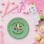 Mexicaanse Ierse Amerikaanse vlaggen Shamrock Pers Papieren Bordje (Feest)