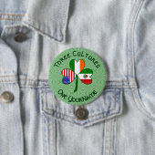 Mexicaanse Ierse Amerikaanse vlaggen Shamrock Pers Ronde Button 7,6 Cm (In situ)