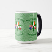 Mexicaanse Ierse vlaggen Shamrock Jouw naam Magische Mok (Voorkant rechts)