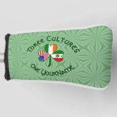 Mexicaanse Ierse Vlaggen van de VS Shamrock Persoo Golfheadcover (Voorkant)