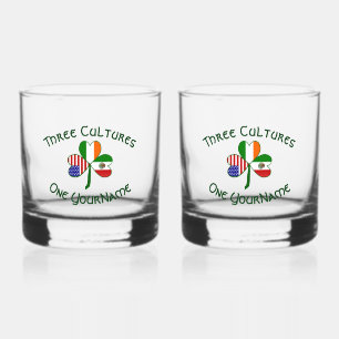 Mexicaanse Ierse Vlaggen van de VS Shamrock Persoo Whisky Glas