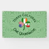 Mexicaanse Ierse VS Vlaggen Shamrock gepersonalise Spandoek (Horizontaal)