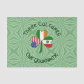 Mexicaanse Ierse VS Vlaggen Shamrock gepersonalise Tissuepapier (Voorkant)