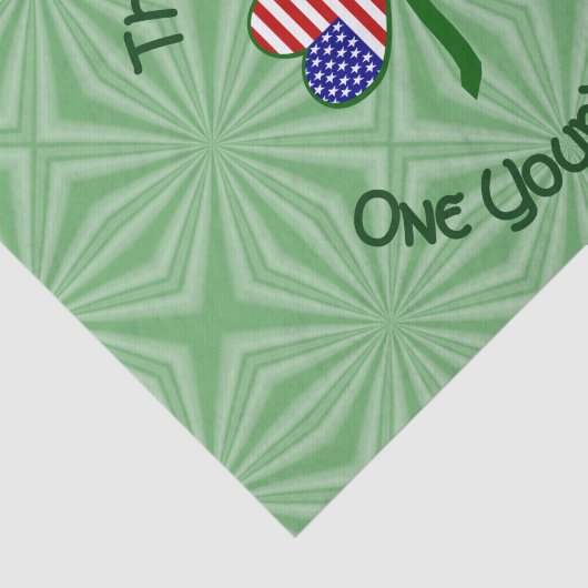 Mexicaanse Ierse VS Vlaggen Shamrock gepersonalise Tissuepapier (Detail)